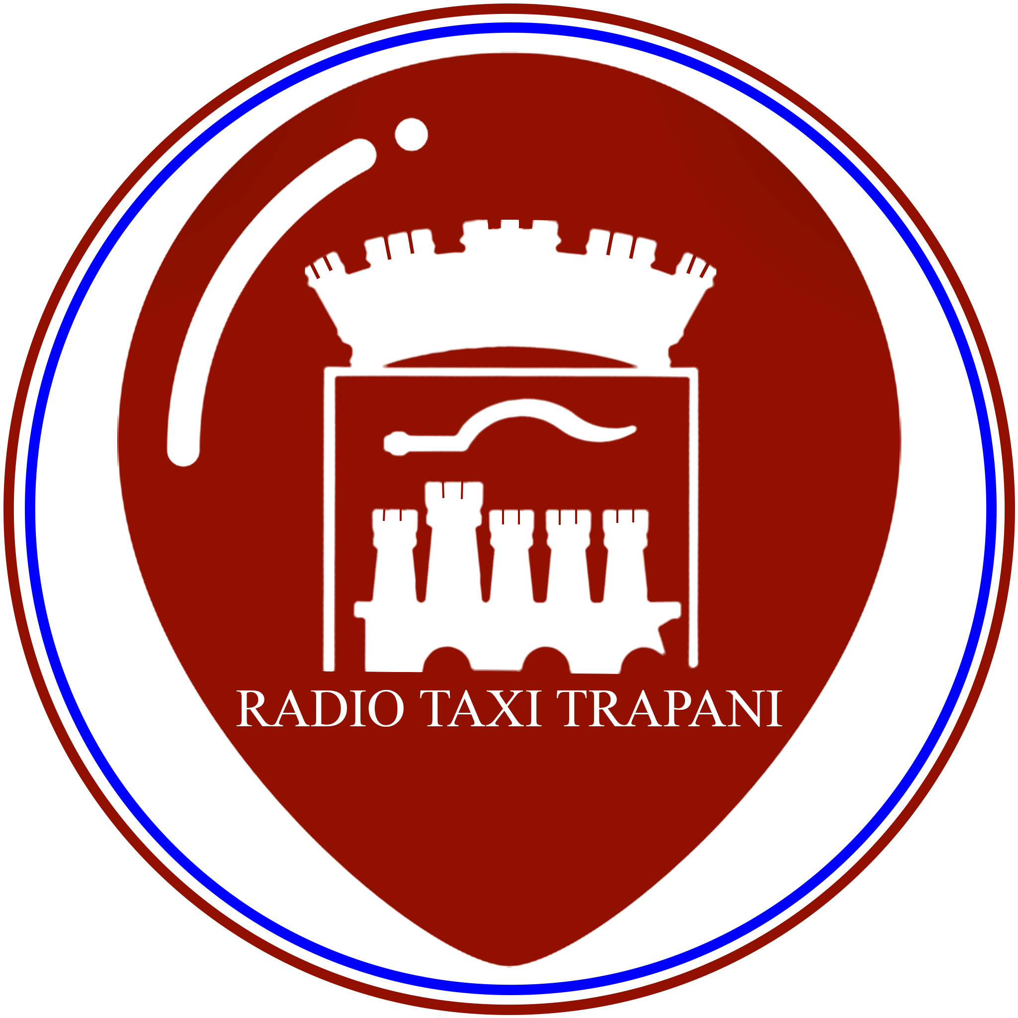 logo 1852 Radio taxi Trapani rosso blu